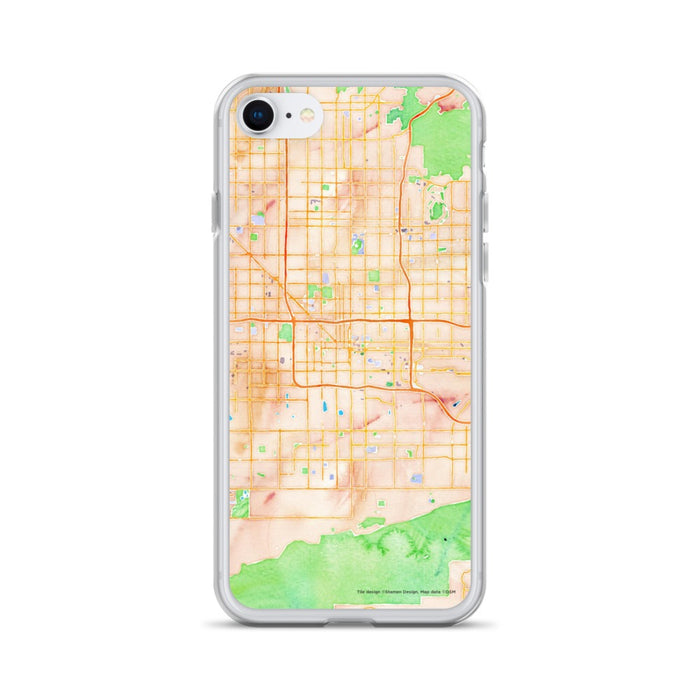Custom Phoenix Arizona Map iPhone SE Phone Case in Watercolor