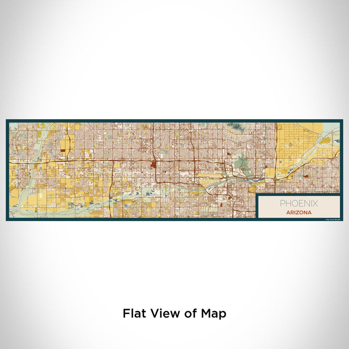 Flat View of Map Custom Phoenix Arizona Map Enamel Mug in Woodblock