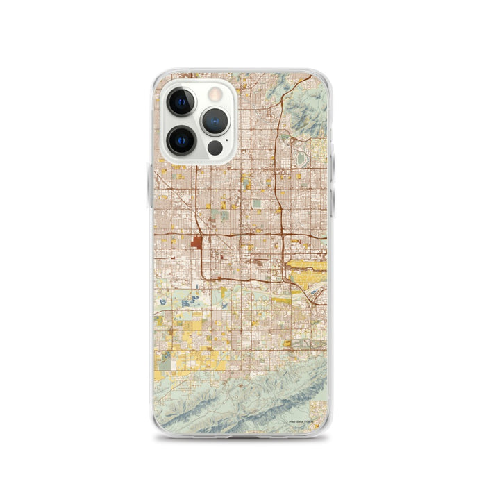 Custom Phoenix Arizona Map iPhone 12 Pro Phone Case in Woodblock