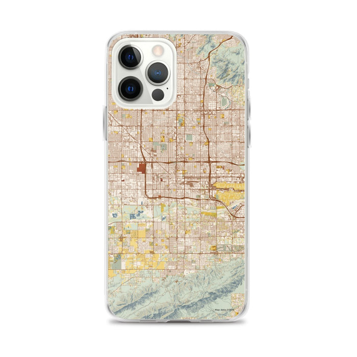 Custom Phoenix Arizona Map iPhone 12 Pro Max Phone Case in Woodblock