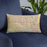 Custom Phoenix Arizona Map Throw Pillow in Woodblock on Blue Colored Chair