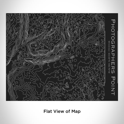 Rendered View of Photographers Point Wyoming Map Engraving on 20oz Stainless Steel Insulated Bottle with Bamboo Top in Black