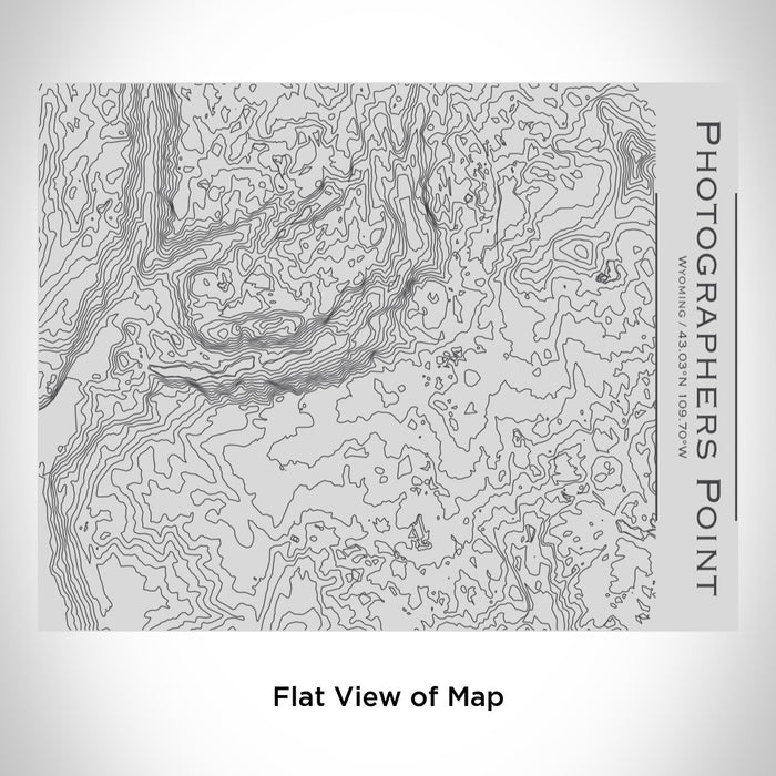 Rendered View of Photographers Point Wyoming Map Engraving on 20oz Stainless Steel Insulated Bottle with Bamboo Top