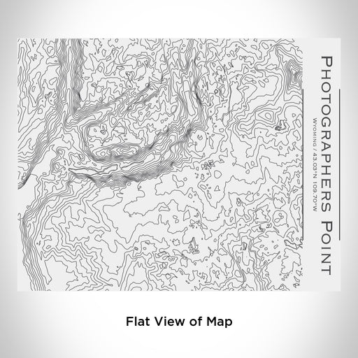 Rendered View of Photographers Point Wyoming Map Engraving on 20oz Stainless Steel Insulated Bottle with Bamboo Top in White