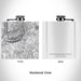 Rendered View of Photographers Point Wyoming Map Engraving on 6oz Stainless Steel Flask in White