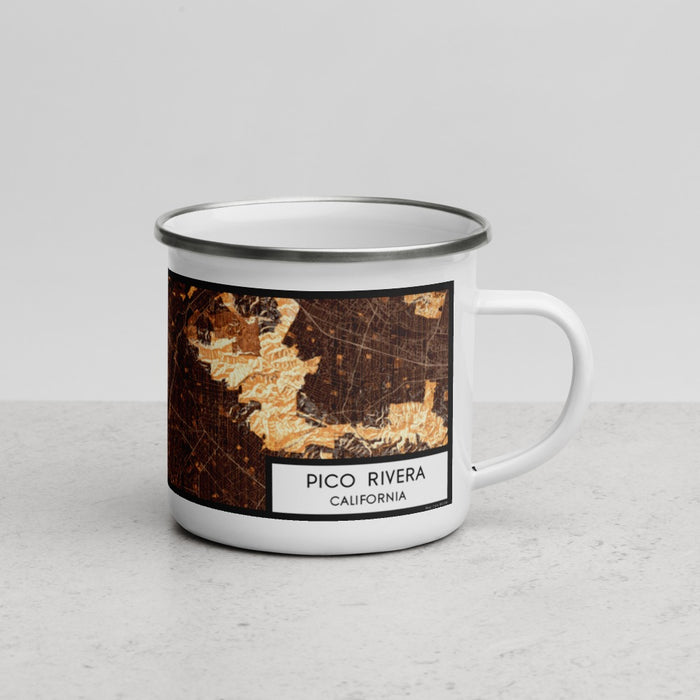 Right View Custom Pico Rivera California Map Enamel Mug in Ember