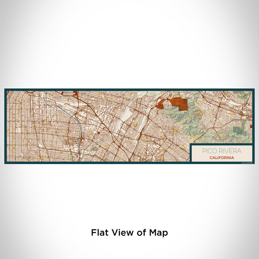 Flat View of Map Custom Pico Rivera California Map Enamel Mug in Woodblock