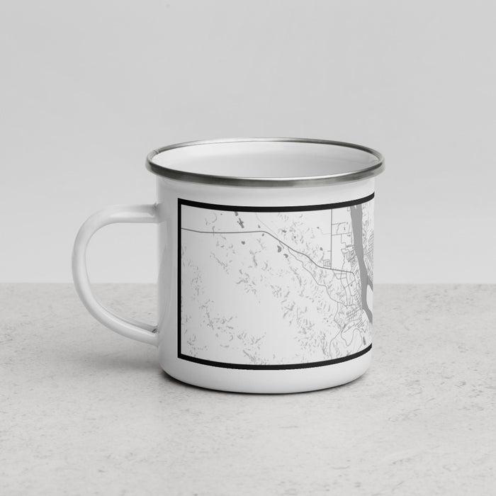 Left View Custom Pierre South Dakota Map Enamel Mug in Classic