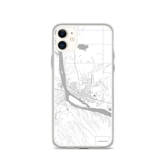 Custom iPhone 11 Pierre South Dakota Map Phone Case in Classic