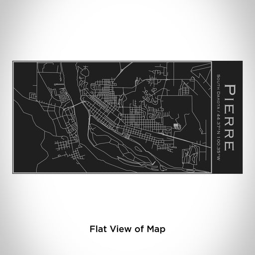 Rendered View of Pierre South Dakota Map Engraving on 17oz Stainless Steel Insulated Cola Bottle in Black