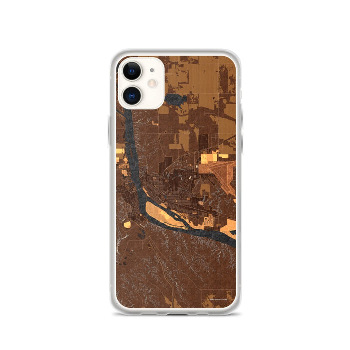 Custom iPhone 11 Pierre South Dakota Map Phone Case in Ember