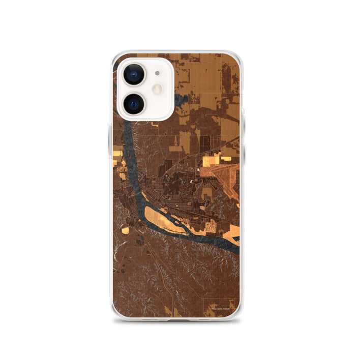 Custom iPhone 12 Pierre South Dakota Map Phone Case in Ember
