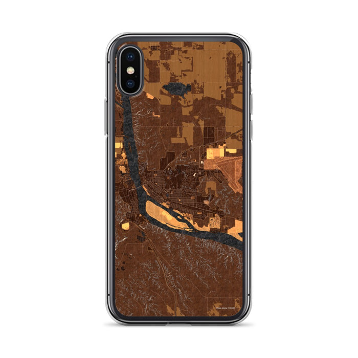 Custom iPhone X/XS Pierre South Dakota Map Phone Case in Ember