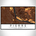 Pierre South Dakota Map Print Landscape Orientation in Ember Style With Shaded Background