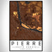 Pierre South Dakota Map Print Portrait Orientation in Ember Style With Shaded Background
