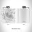 Rendered View of Pierre South Dakota Map Engraving on 6oz Stainless Steel Flask in White