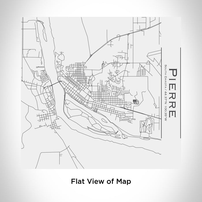 Rendered View of Pierre South Dakota Map Engraving on 17oz Stainless Steel Insulated Tumbler in White