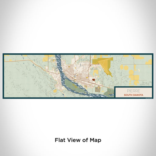 Flat View of Map Custom Pierre South Dakota Map Enamel Mug in Woodblock