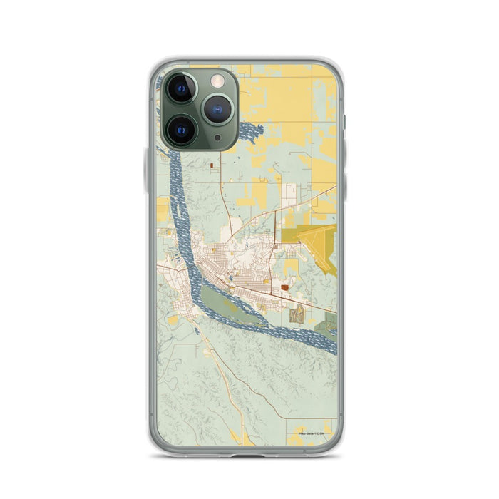 Custom iPhone 11 Pro Pierre South Dakota Map Phone Case in Woodblock