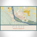 Pierre South Dakota Map Print Landscape Orientation in Woodblock Style With Shaded Background