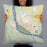 Person holding 22x22 Custom Pierre South Dakota Map Throw Pillow in Woodblock