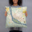 Person holding 18x18 Custom Pierre South Dakota Map Throw Pillow in Woodblock