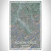 Pigeon Forge Tennessee Map Print Portrait Orientation in Afternoon Style With Shaded Background