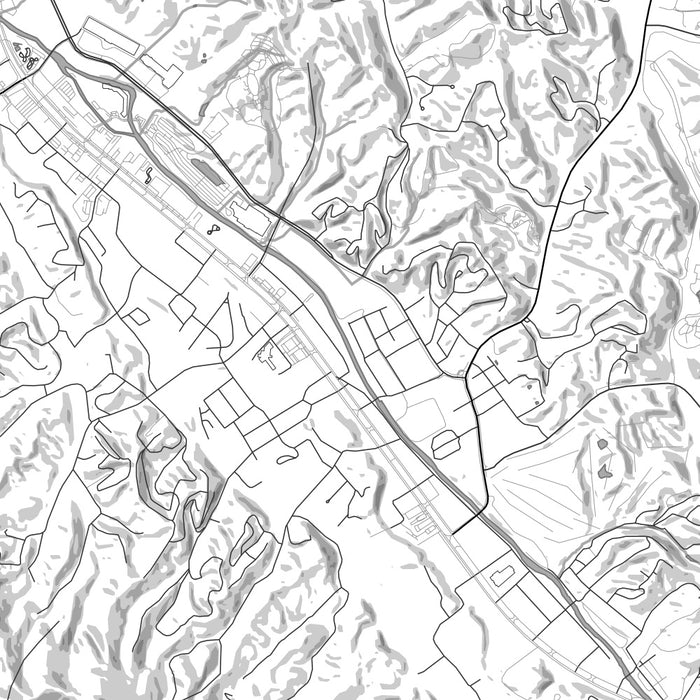 Pigeon Forge Tennessee Map Print in Classic Style Zoomed In Close Up Showing Details