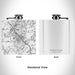 Rendered View of Pigeon Forge Tennessee Map Engraving on 6oz Stainless Steel Flask in White