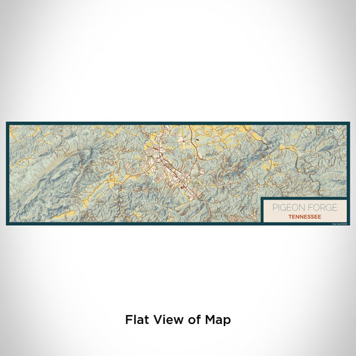 Flat View of Map Custom Pigeon Forge Tennessee Map Enamel Mug in Woodblock