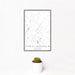 12x18 Pignut Mountain Virginia Map Print Portrait Orientation in Classic Style With Small Cactus Plant in White Planter