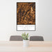 24x36 Pignut Mountain Virginia Map Print Portrait Orientation in Ember Style Behind 2 Chairs Table and Potted Plant