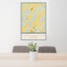 24x36 Pignut Mountain Virginia Map Print Portrait Orientation in Woodblock Style Behind 2 Chairs Table and Potted Plant