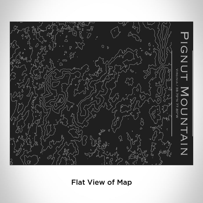 Rendered View of Pignut Mountain Virginia Map Engraving on 20oz Stainless Steel Insulated Bottle with Bamboo Top in Black