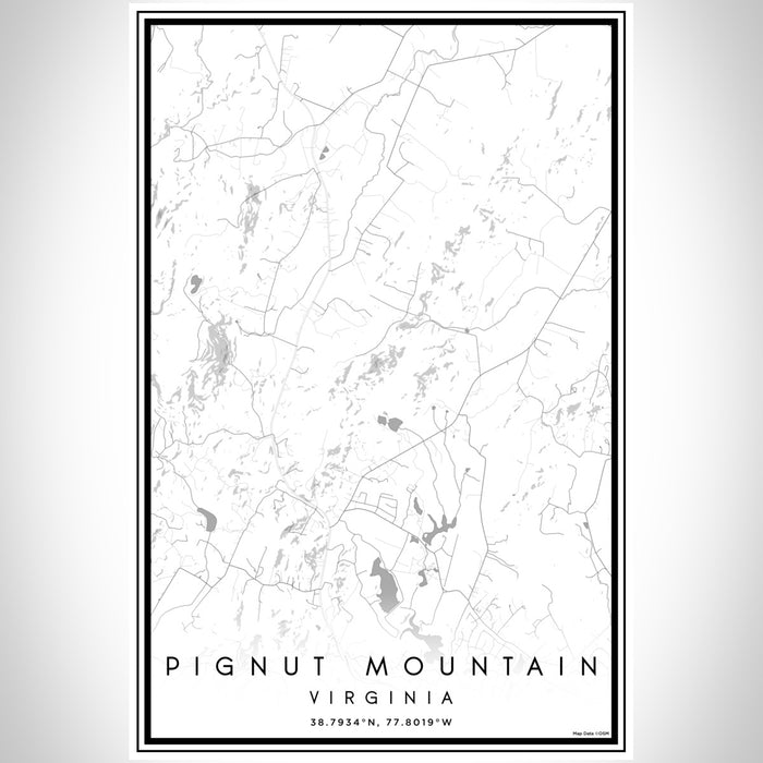 Pignut Mountain Virginia Map Print Portrait Orientation in Classic Style With Shaded Background