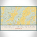 Pignut Mountain Virginia Map Print Landscape Orientation in Woodblock Style With Shaded Background