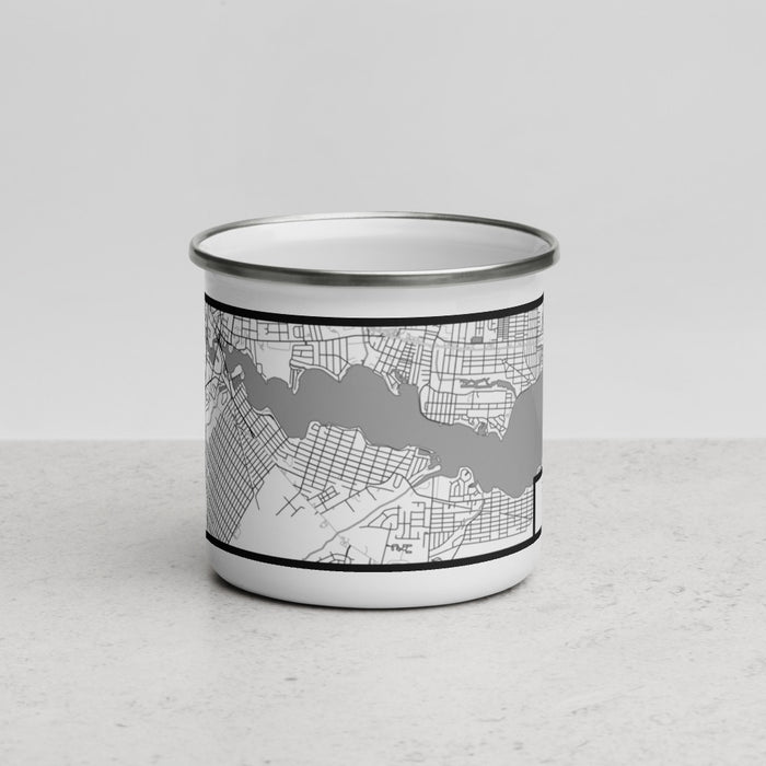 Front View Custom Pine Beach New Jersey Map Enamel Mug in Classic