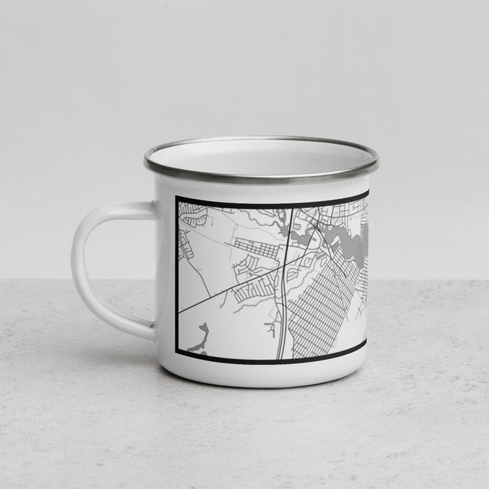Left View Custom Pine Beach New Jersey Map Enamel Mug in Classic