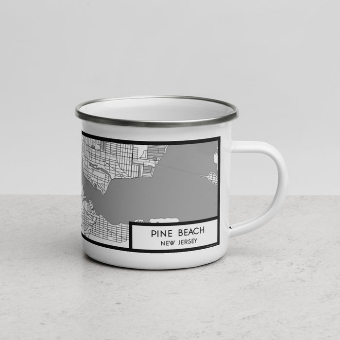 Right View Custom Pine Beach New Jersey Map Enamel Mug in Classic