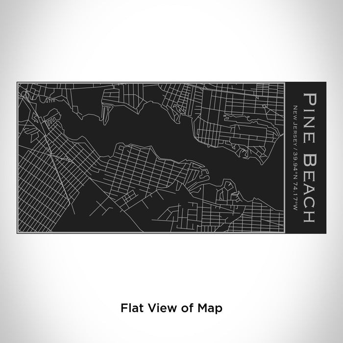 Rendered View of Pine Beach New Jersey Map Engraving on 17oz Stainless Steel Insulated Cola Bottle in Black