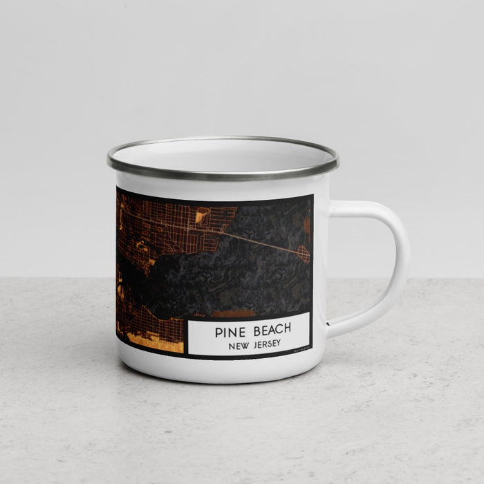 Right View Custom Pine Beach New Jersey Map Enamel Mug in Ember