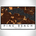 Pine Beach New Jersey Map Print Landscape Orientation in Ember Style With Shaded Background