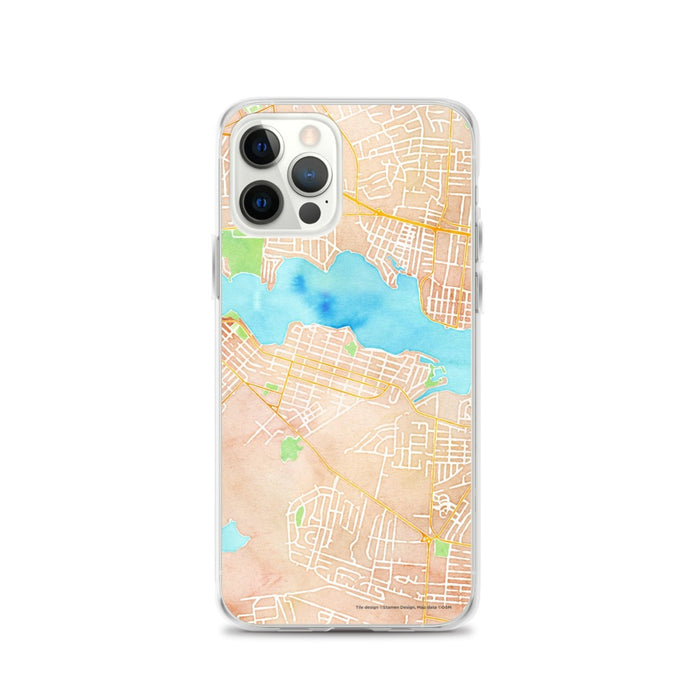 Custom Pine Beach New Jersey Map iPhone 12 Pro Phone Case in Watercolor