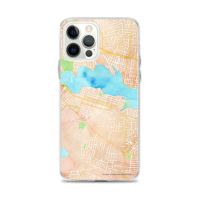 Custom Pine Beach New Jersey Map iPhone 12 Pro Max Phone Case in Watercolor