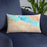 Custom Pine Beach New Jersey Map Throw Pillow in Watercolor on Blue Colored Chair