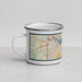 Left View Custom Pine Beach New Jersey Map Enamel Mug in Woodblock