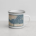 Right View Custom Pine Beach New Jersey Map Enamel Mug in Woodblock