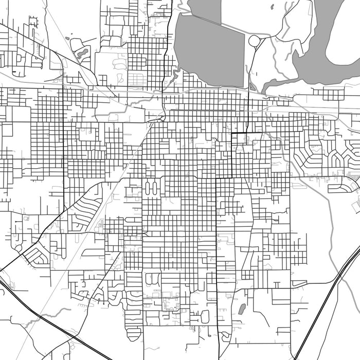 Pine Bluff Arkansas Map Print in Classic Style Zoomed In Close Up Showing Details