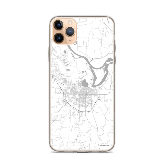 Custom iPhone 11 Pro Max Pine Bluff Arkansas Map Phone Case in Classic