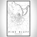 Pine Bluff Arkansas Map Print Portrait Orientation in Classic Style With Shaded Background